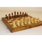 14" Sheesham Folding Chess set: 2.75" King
