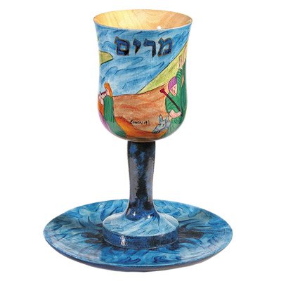 Kiddush Goblet & Plate Set - Miriam's Cup CU-5, 5.7x4.5 inch