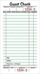 Adams Guest Check Pads, 1-Part, Perforated, 10/Pack