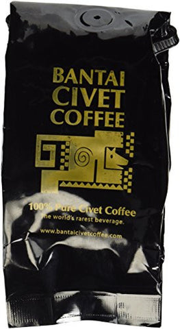 100% Pure Civet Whole Coffee Beans - 4 oz
