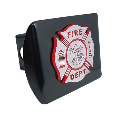 Firefighter (Chrome & Red) Black Hitch Cover