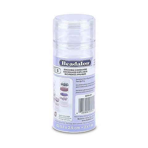 Stackable Containers, Medium, 5 Containers, 1 Lid
