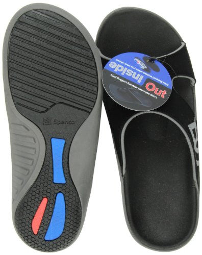 Spenco Polysorb Total Support Kholo Sandals, Black/Pewter, Men's 8