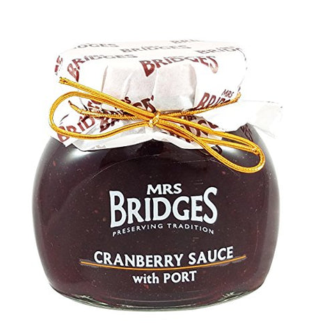 Mrs Bridges Cranberry Sauce with Port, 8.8oz jar