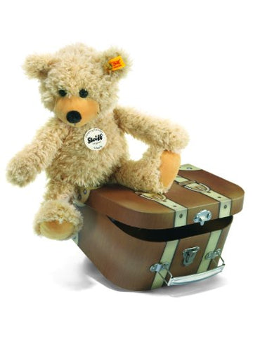 Charly Dangling Teddy Bear/Suitcase, Beige, 11.8"
