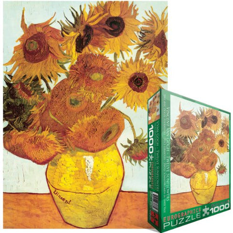Twelve Sunflowers, Vincent Van Gogh 1000 pc 10x14 inches Box, Puzzle