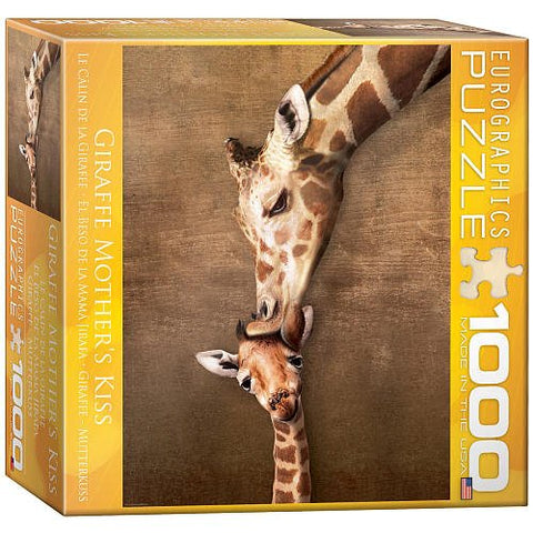 Giraffe Mothers' Kiss 1000 pc 10x14 inches Box, Puzzle