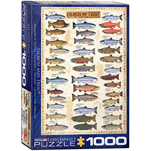 Salmon & Trout 1000 pc 10x14 inches Box, Puzzle