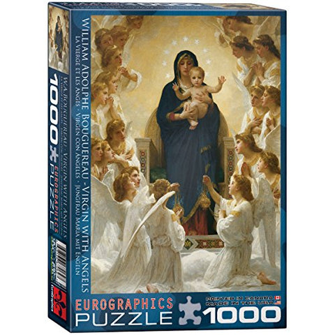 Virgin With Angel s, Williams Adolphe Bouguereau 1000 pc 10x14 inches Box, Puzzle