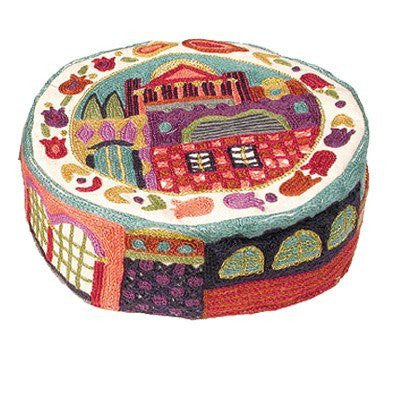 Hand Embroidered Hat - Jerusalem Multicolor