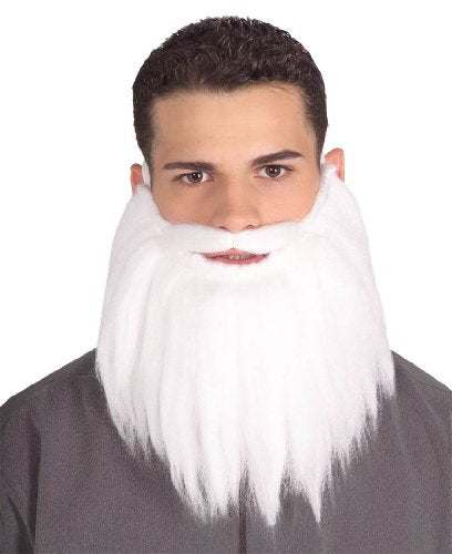 8" Beard & Moustache Set - White