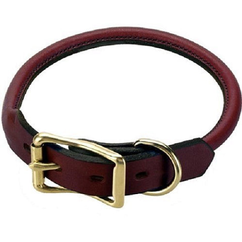 Mendota Rolled Standard Collar - Chestnut, 3/4" x 16"