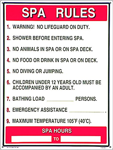 Sign-"General Comm Spa Rules", 18″ x 24″ Commercial Sign