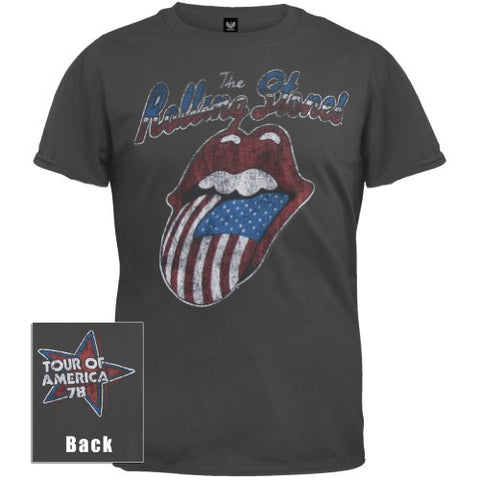 Rolling Stones - Mens Tour Of America T-Shirt - X-Large gun metal gray