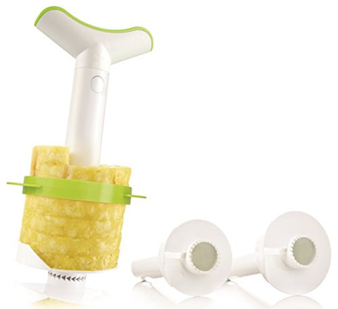 Tomorrow's Kitchen Pineapple Slicer with Green Wedger and 3 Knives (S, M, L) - Gift Box