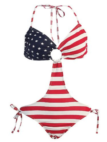 F123-Bandeau cut-out 1pc, American Flag, Medium