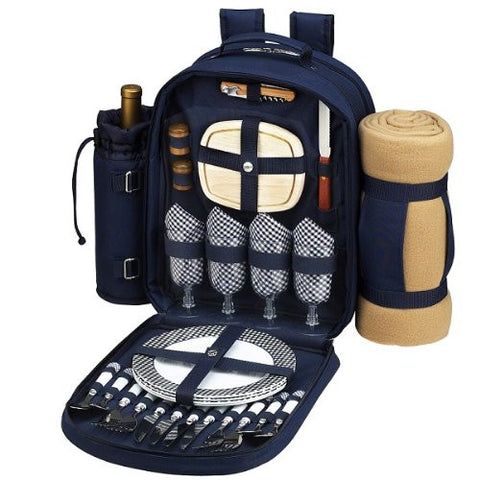 Bold Picnic Backpack with Blanket for 4