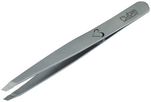 Rubis 3-3/4" Slanted Tip Tweezer with a Heart