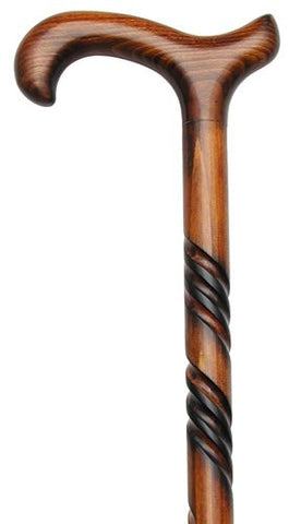 Ladies Derby Handle Cane ...Triple Twist ..Cherry Finish