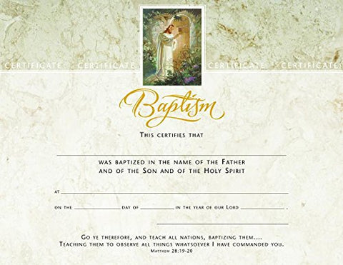 Warner Christian Resources - Baptism Certificate - Premium, Gold Foil Embossed