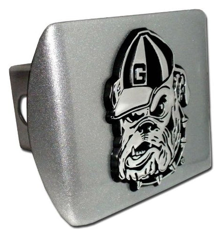 Georgia (Bulldog) Brushed Chrome Hitch Cover