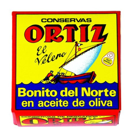 White Bonito Tuna In Olive Oil 92G Small Round Tin In Box
