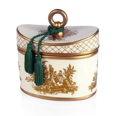 Hyacinth Classic Toile Ceramic Two-Wick Candle, 20 oz.