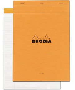 Rhodia Classic Notepads Top Staplebound 8 ¼ x 11 ¾ Lined Orange 80 sheets