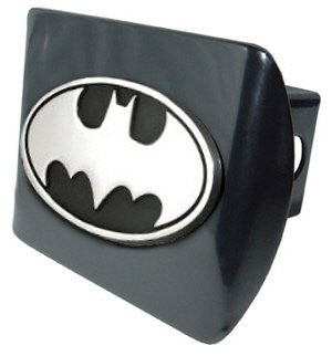 Batman Black & Chrome Trailer Hitch Cover with Oval Batman Seal