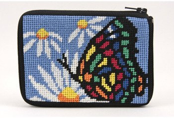 Butterfly and Daisy Coin Purse (4-1/2" x 3-1/4")