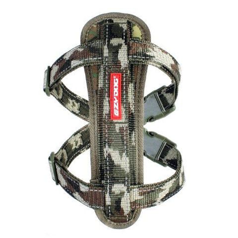 EzyDog Chest Plate Camo Harness with Reflective Stitching - Green Camo, Medium