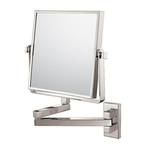 Square Double Arm Wall Mirror - Brushed Nickel