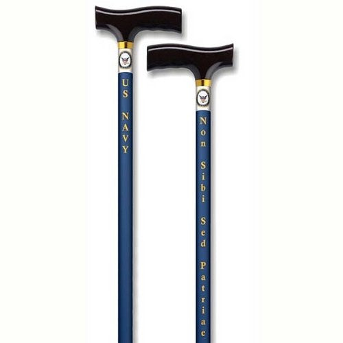 Straight Adjustable Aluminum Cane With Fritz Handle US Navy