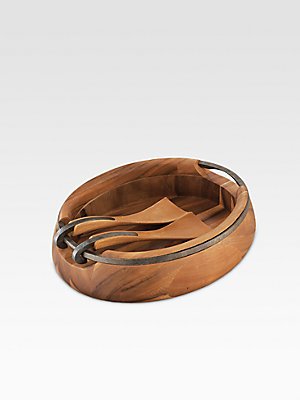 Nambe Anvil Salad Bowl with Servers