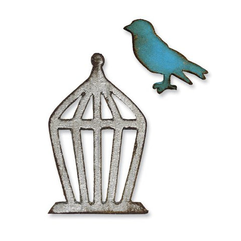 Sizzix Movers & Shapers Magnetic Die Set 2PK - Mini Bird & Cage Set
