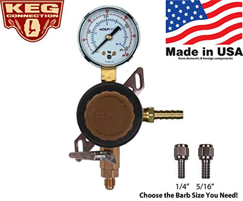 Single Body Taprite Secondary Regulator with 1/4 MFL on Outlet Valve and 5/16 Barb on Inlet Valve