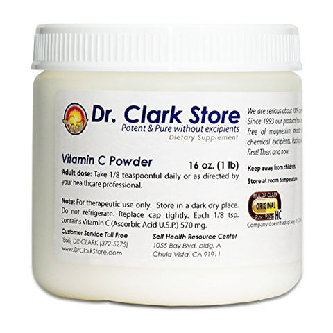 Dr. Clark Vitamin C Powder, 16 oz / 1 lb
