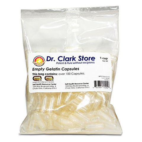 Empty Gelatin Capsules, size: 00. 1 cup, 120 capsules