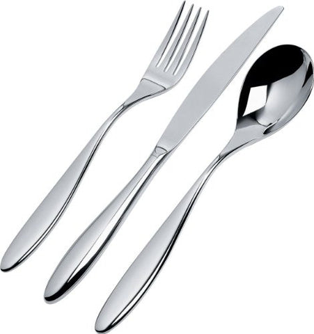 Cutlery set composed of 6 table spoons, 6 table forks, 6 table knives monobloc, 6 coffee spoons