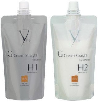 G-Cream Straight H Solution & Neutralizer Set (For Natural to Coarse Hair) - 13.5 oz/bottle