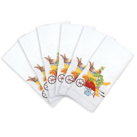 Wheelbarrow Rabbit Napkin Set (6-pc)