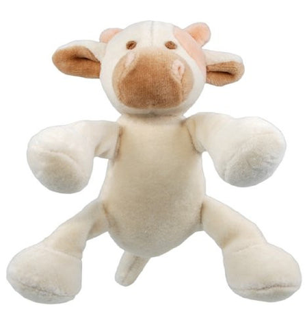 Simply Fido - Beginnings 4" White/Brown Cow w/ Squeaker