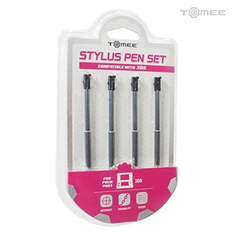 3DS Retractable Metallic Stylus Pen Set - Tomee