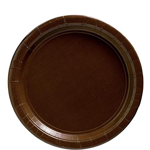 Paper Lunch Plates, 9in, 50ct, Chocolate Brown