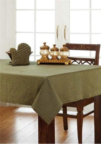 Tea Cabin Green Plaid Table Cloth 60x80