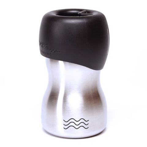 9 Oz., Stainless Steel, Dog Water Bottle, Black
