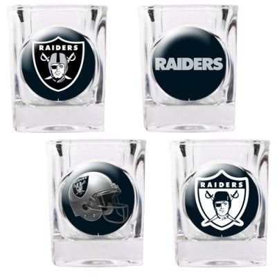 Oakland Raiders 4pc Shot Glass Set