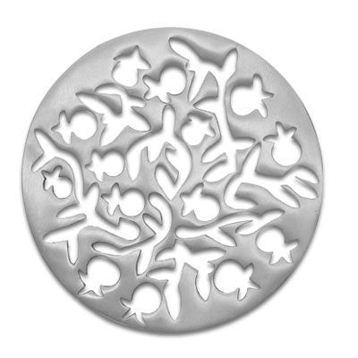 Aluminium Trivet - Pomegranates Silver MHP-1