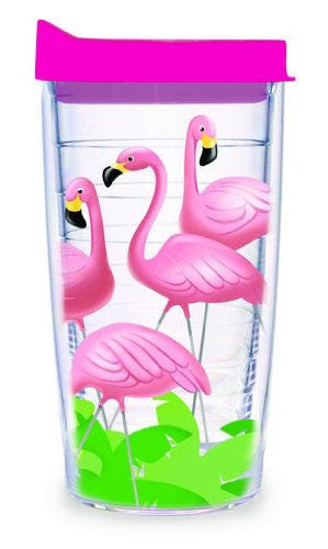 Flamingos Wrap With Lid - 16 oz Tumbler