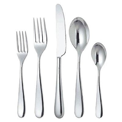 Cutlery set composed of 1 table spoon, 1 table fork, 1 table knife monobloc, 1 dessert fork, 1 tea spoon
